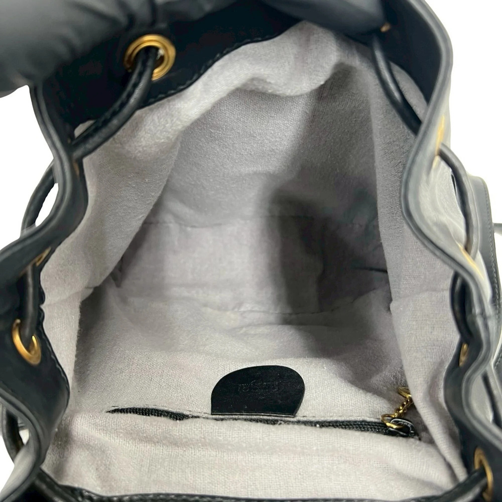GUCCI Vintage Black Leather Bamboo Backpack - Picture 9 of 10